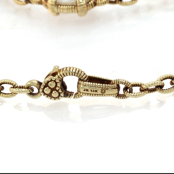 Judith Ripka Oval Link Bracelet Mother of Pearl in 14k Yellow Gold - Picture 4 of 5